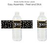 Adult 100th Birthday - Gold - Birthday Party Water Bottle Sticker Labels - Set of 20