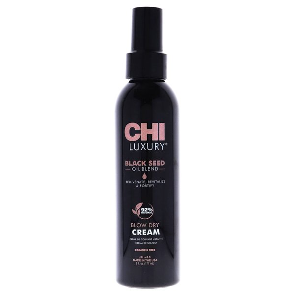 CHI Luxury Black Seed Oil Blow Dry Cream, Moisturizing Styling Cream For Sleek & Smooth Hair, Light-Hold, Sulfate, Paraben & Gluten-Free, 6 Oz