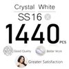 1440pcs SS16 4.0mm Crystals White Flatback Rhinestones Bulk K9 Glass Crystal Clear Gems Round Beads Stones Diamonds Nail Charms Jewels Nail Art Supplies Decor for Nails Eyes Face Makeup Crafts DIY