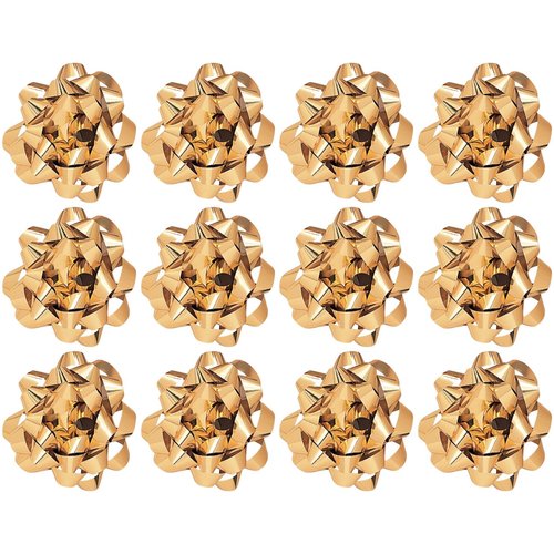 The Gift Wrap Company Decorative Confetti Bows, Medium, Gold Metallic