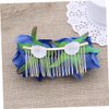 Gogogmee Hair Comb Blue Floral Hair Accessory Headpiece for Women and Girls for Weddings Brides and Bridesmaids