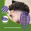 KOUPA Magic Silicone Curly Hair Brush, One Piece Twist Curl Comb for Afro Curls, Washable Hair Tool for Men Women, Purple, 2 Pieces