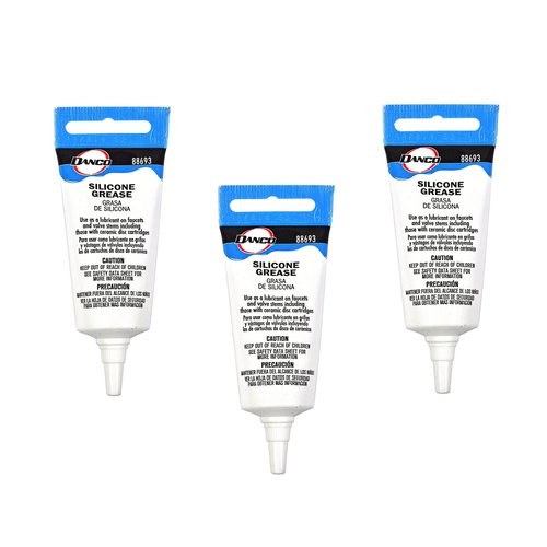 Danco 88693P Waterproof Faucet O-Rings | Silicone Lubricant | Plumbers Grease | 0.5 oz | 3-Pack