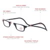 Clic Magnetic Reading Glasses, Computer Readers, Replaceable Lens, Adjustable Temples, Original, (S-M, Black, 2.50 Magnification)