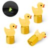 GOOTHX Tire Valve Stem Cap, 4 pcs Glow-in-The-Dark Cute Duckling Tire Valve Cap, Universal for Cars, Motorcycles, Trucks, and Bicycles.(Yellow)