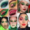 DE'LANCI Christmas Makeup Palette,18 Colors Highly Pigmented Multichrome Red Green Eyeshadow Pallet,Matte Shimmer Eye Shadow, Red Green Gold Fine Pressed Glitter Shades for Face Body | Grinch Makeup