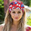 Urieo 3 Pcs Boho Printed Headbands Butterfly Wide Hairband Stretchy Knotted Turban Headband Yoga Workout Non-slip Head Wraps Headband for Women