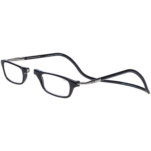Clic Magnetic Reading Glasses, Computer Readers, Replaceable Lens, Original Long, (M-L, Black, 3.00 Magnification)