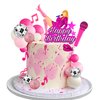 DRWATE 26 PCS Music Cake Toppers Pink Girl Birthday Cake Topper and Disco cake topper for Music Birthday Party Decorations Supplies (1)
