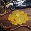 SUMERSHA 100Pcs Gold Coins Plastic Pirate Coins Fake Gold Coins Fake Pirate Treasure Coins for Pirate Birthday Adventure Themed Party Decorations Treasure Hunt Game Supplies (Gold)