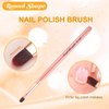 INENK Pink Nail Art Clean Up Brushes for Cleaning Polish Mistakes on the Cuticles, Acetone Resistant Nail Brush, Fingernail Cleaning Brushes for Nail Art and Designs (Round&flat&Bevel)