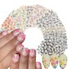 30Sheets Flower Nail Art Sticker 3D Self-Adhesive Flower Rose Daisy Cherry Blossoms Nail Stickers Colorful Black White Stickers Designs Flowers Nail Art Supplies Charms for Women Acrylic Manicure Tip