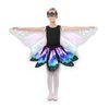 Sunlisky Kids Butterfly Wings Costume for Girls Fairy-Wings Toddler Dress Up Play Costumes Butterfly Skirt Set Mask Party Favors Gifts（Purple & Green）