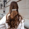Vintage Crystal Hair Barrettes,Sparkly Glitter Crystal Rhinestones Flower Hair Clips French Style Hairpin Hair Accessories for Women Girls (White)