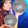 BIEUFBJI 10 Pieces 10 Inches 4D Disco Ball Balloons for 70s Disco Party Decorations 4D Silver Laser Foil Balloon Metallic Mirror Balloon for Disco Dance Party Birthday Party Wedding Ceremony