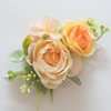 Fangsen Elegant Silvery Rose Peony Hydrangea Daisy Handmade Flower Headpiece Perfect for Wedding Hair Accessories Floral Hair Accessories Hair Comb and Bridal Accessories (Orange)
