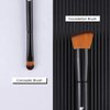 DUcare Foundation Brush and Concealer Brush 2Pcs Flat Top Kabuki Brush for Face Synthetic Liquid Blending Mineral Powder Makeup Tools
