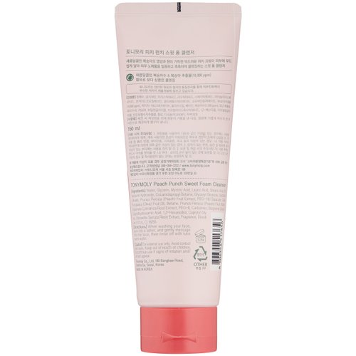 TONYMOLY Peach Punch Sweet Foam Cleanser, 5 Fl Oz