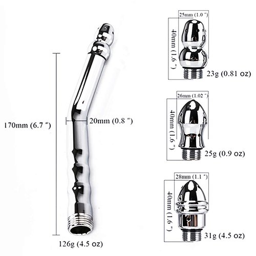 3 Head Shower Enema Flusher Attachment with 59" Shower Hose for Portable Bathroom Kit Flush Enema Toilet Bent Zinc Alloy Washing and Cleaning Tool with 2 Shower Heads