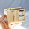 Dollhouse Kitchen Sink Miniature Bathroom Belfast Sink Ornament 1:12 Scale Mini Scene Cabinet Basin Set Sink Unit Accessories Furnishings Kit Decoration
