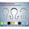 Stainless Steel Double Shower Curtain Hooks Rust Proof (Set of 12) – Double Sided Bathroom Curtain Hooks with Effortless Gliding Roller Balls – Easy to Install Dual Shower Curtain Hangers (Nickel)