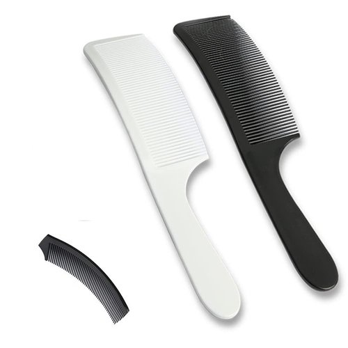 4pcs Plastic Curved Barber Clipper Comb Haircut S-shaped Clipper Flat Top Clipper Combs Flat Head Hair Cutting Comb Professional Barber Comb Haircut Hairdressing Tool Accessories(white,black)