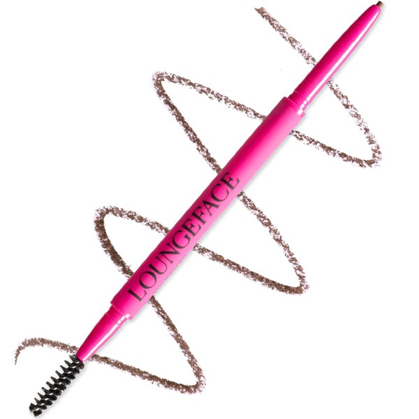 Loungeface Brow Pencil - Fine Tip, Smooth & Creamy, Long Wearing, Water Resistant - Buildable Looks: Natural to Bold Eyebrows - Vegan & Cruelty Free Women's Beauty, Eyebrow Filler Makeup (Dark Brown)