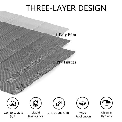 GoLashFun Nail Table Mats Disposable Nail Art Paper Towels,50PCS Black Waterproof 3 Ply Nail Art Paper 13" X 17" Pads for Nail Table Decoration Kit,Nail Art Accessories