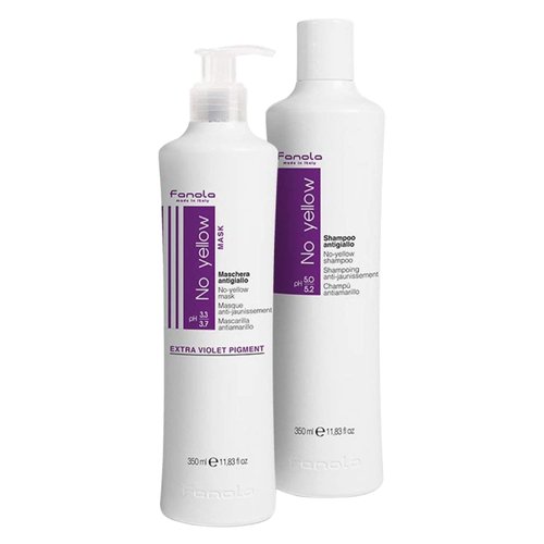 Fanola No Yellow Shampoo &amp; Mask 11.8 oz / 2pk - Purple Anti-Brass Toner for Blonde, Silver, Gray ...