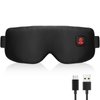 Heated Eye Mask Cordless for Dry Eyes, USB Eyes Heating Pad, Rechargeable, Real Silk, Sleep Mask for Men Women, Warm Eye Compress for Relief Stye, Blepharitis, Chalazion Black