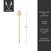 Viski Gold Art Deco Cocktail Picks, Stainless Steel Cocktail Picks for Drinks, Garnish Picks, Cocktail Skewers, Barware Accessories, 5in, Set of 4