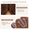 Rich Choices Hair Toppers for Women Real Human Hair Remy Human Hair Topper for Women 12inch #4 Medium Brown Hair Toppers for Thinning Hair Clip in Hair Topper Silk Base More Realistic