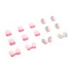 IMSOHOT Square Press on Nails Short French Tips Fake Nails Pink Blue Acrylic False Nails with Rainbow Designs Full Cover Glossy Glue on Nails for Women and Gilrs 24Pcs