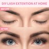 MLEN DIARY Clusters Fox Eye Lash Clusters Wispy Cat Eye Lashes Individual Lash Extensions with Bottom Lashes 4D C D Curl Manga Eyelash Extension Kit Natural Look False Lashes (4 in 1-296pcs)