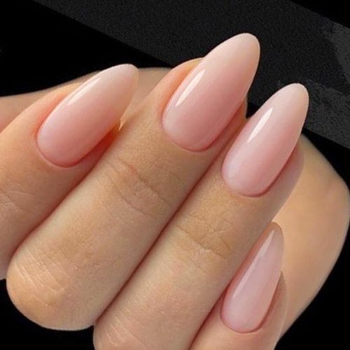 GLAMERMAID Press on Nails Medium Almond, Spring Summer Nude Glue on Gel Nails, 24Pcs Short Stiletto Acrylic False Nails Kits Reusable UV Finish Full Cover Stick on Nails for Women Gift