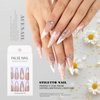 Acenail Stiletto Press on Nails Long Fake Nails Rhinestone False Nails with Designs Flower Acrylic Nails French Tips Press on Nail Glitter 3D Full Cover Artificial False Nail Glossy Nude Extra Long