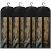Jonley 4Pcs Extra Long Wig Storage Bags with Hanger, Wig Storage for Multiple Wigs Hair Extensions and Accessory Storage Breathable and Easy Carry Home Hair Salon Travel Use (Black 31.5in)
