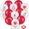 Skylety 40 Pieces Nurse Balloons 12 Inch Red and White Nursing Latex Balloons Nurse Balloons Nurse Party Decoration Supplies Nurse Graduation Decoration CNA Week Decoration