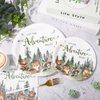 Whaline 72Pcs Let The Adventure Begin Party Supplies Baby Shower Plates Napkins Tableware Set Adventure Awaits Disposable Tableware For Baby Shower Birthday Adventure Party Table Decor Serve 24