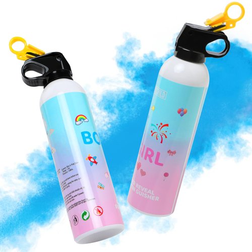 Gender Reveal Fire Extinguisher, 2 Pcs Blue Blaster Only for Baby Boy with 100% Biodegradable Party Supplies - For Memorable Baby Gender Reveal Decorations & Ideas