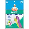 Mr. Clean Duet, Natural Latex, Beaded Cuff, Cotton Flock Lining, Non-Slip Grip Gloves, Medium