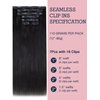 Seamless Clip in Hair Extensions Human Hair Hair Extensions Real Huamn Hair Hair Extensions Clip ins Ultra-thin PU Weft Straight 7pcs 110g 14 Inch Natural Black 100% Remy Human Hair Clip ins