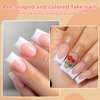 EternalClassic 120pcs French Tip Press on Nails Medium Square Fake Nails, Glossy Nude Medium Square Nails Press on White Acrylic Artificial False Nail Tips Stick Glue on Nails for Women Girls