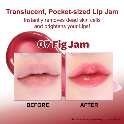 COLORGRAM TINTIN DORY LIP JAM 07 FIG JAM | Tinted Lip Jam, Hydrating & Plumping Lip Balm with Lightweight, Non-Sticky Formula | Clear Radiance & Semi-Transparent Color