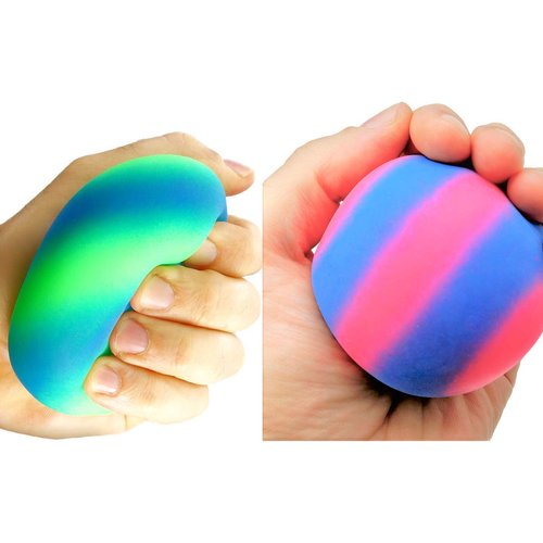 JA-RU Space Themed Squishy Balls (2 Balls Assorted Color) Sand Filled Stress Balls for Kids. Stress Relief Sensory Fidget Toys. Therapy Autism ADHD Squeeze Ball. Office Desk Calming Objects 5558-2p