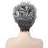 Gray Wig for Women, Elegant Fluffy Gray and White Pixie Cut Wig Natural Appearance Thickened Mixed Curly Hair Wig for Middle-Aged and Older Adults Daily Party Use Great Gift for Mom