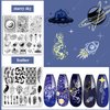 Biutee Nail Stamping Plates Set 15 pcs Nail Art Stamper Scraper Storage Bag Gift Box Nail Stamp Template Kit Lace Flower Butterfly Star Holiday Christmas Design Nail Image Plate