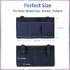 NEPPT Wheelchair Bag Walker Pouch for folding walker Electric Wheelchair Side Bag Scooter Power Chair Accessories Mesh Storage Organizer with Phone Holder for The Armrest Travel Saddle Bag (Dark Blue)