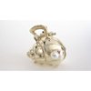 Generic Small gold metal and pearl seashell hair claw clip bridal clip