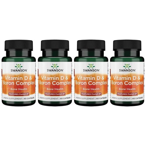 Swanson Vitamin D & Boron 60 Capsules (4 Pack)